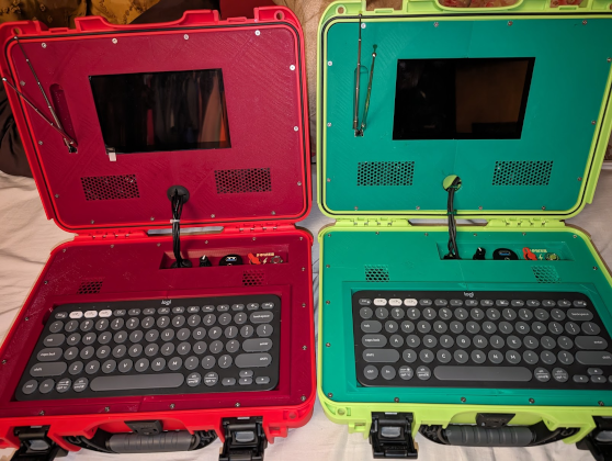 Lambda Cyberdeck 910 open inside two Nanuk 910 cases