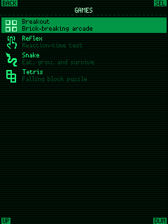Pico Portal OS Games menu